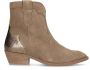 Manfield Dames Cognac suède cowboy laarzen - Thumbnail 1