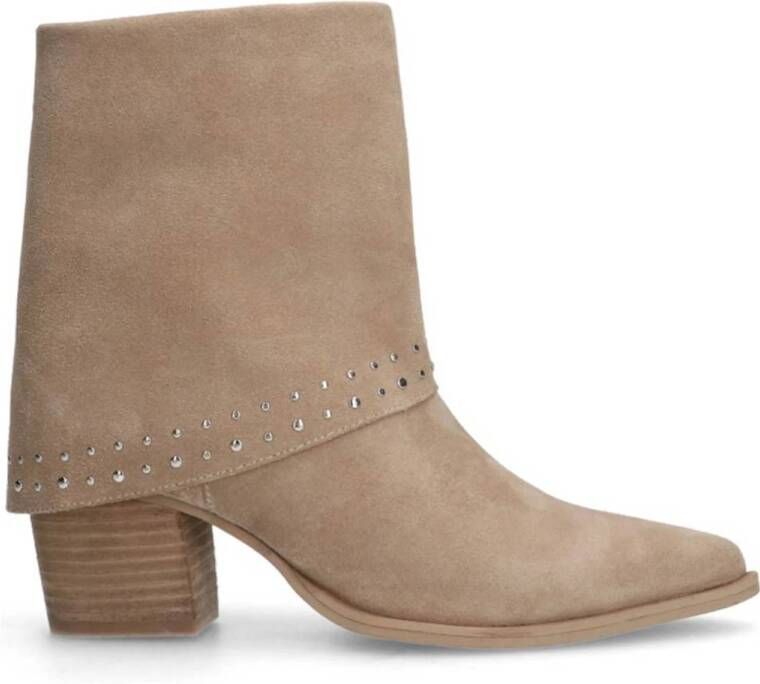 Manfield suède cowboylaarzen beige