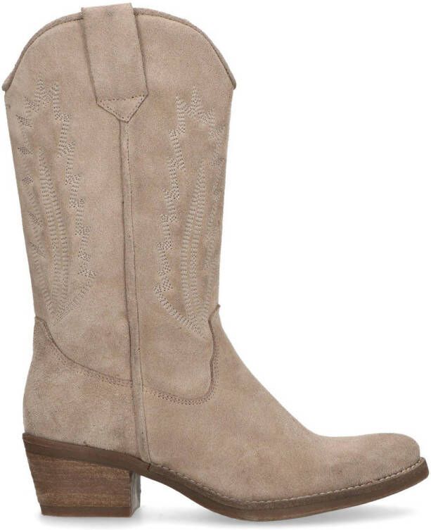 Manfield suède cowboylaarzen taupe