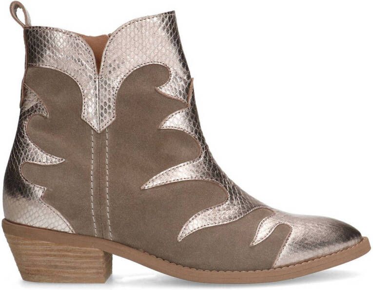 Manfield suède cowboylaarzen taupe