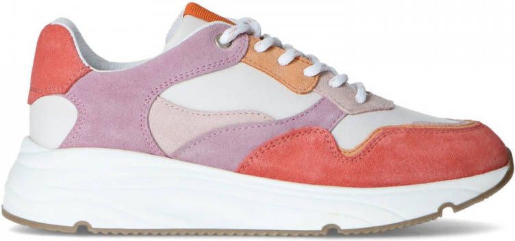 Manfield Dames Roze dad sneakers met gekleurde details