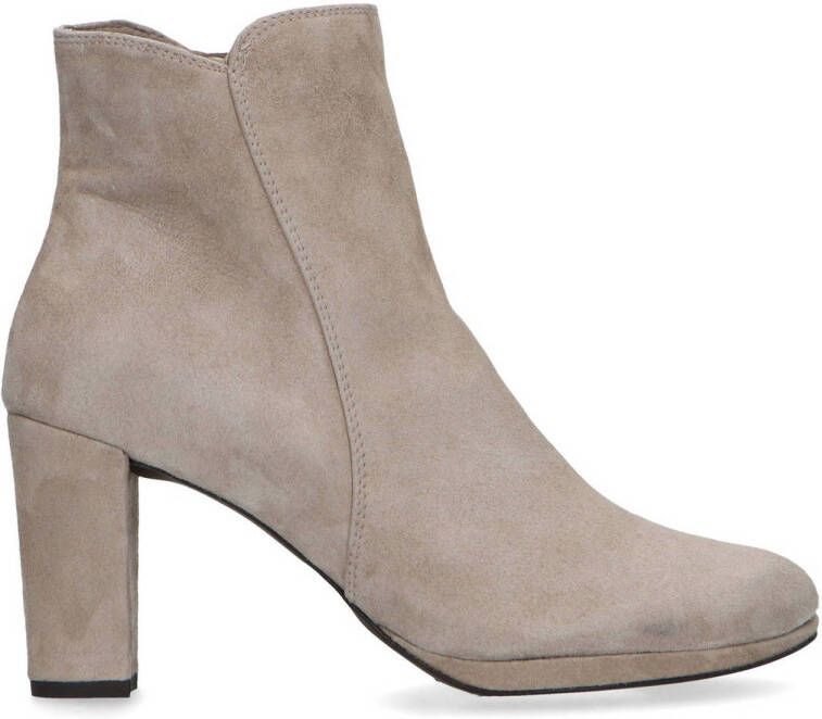 Manfield suède enkellaarzen beige