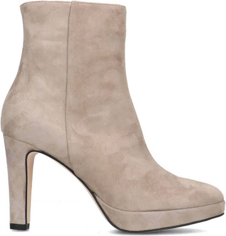 Manfield suède enkellaarzen beige