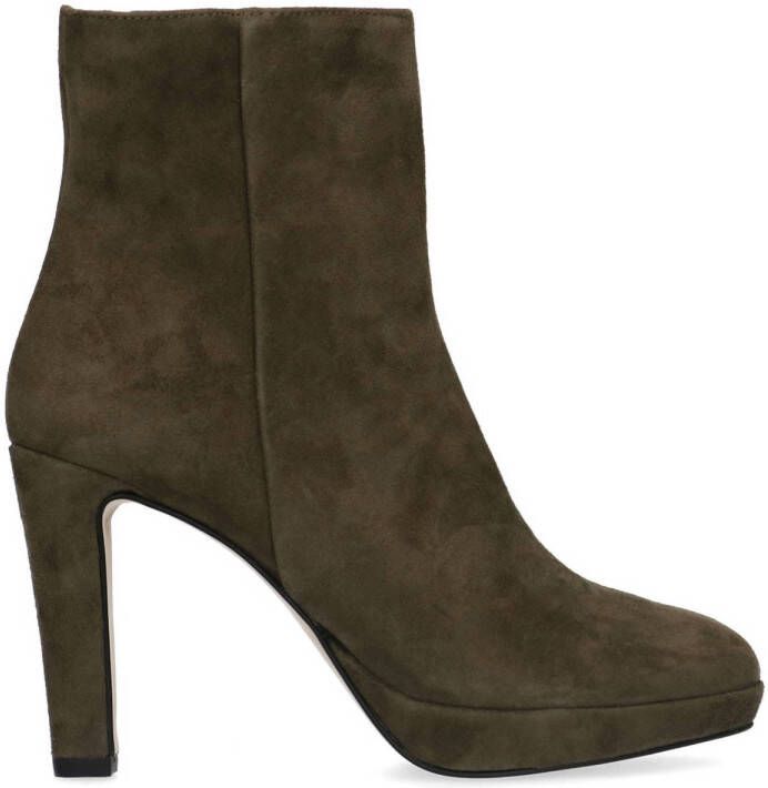 Manfield suede enkellaarzen groen