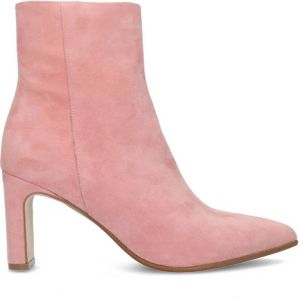 Manfield Dames Roze suède enkellaarsjes met hak