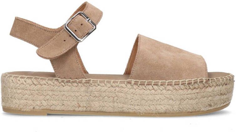 Manfield suède espadrilles beige