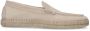 Manfield Heren Beige suède loafers met touwzool - Thumbnail 1