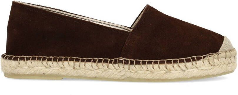 Manfield Dames Bruine suède espadrilles