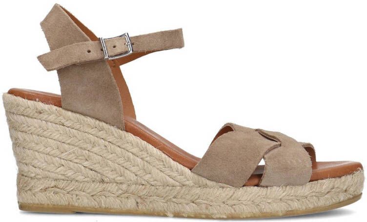 Manfield suède espadrilles taupe