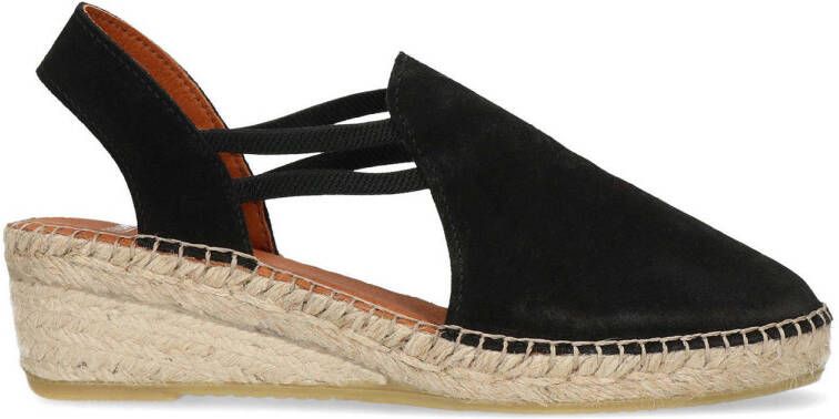 Manfield suède espadrilles zwart