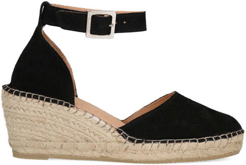 Manfield suède espadrilles zwart