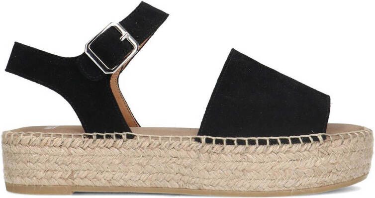 Manfield suède espadrilles zwart