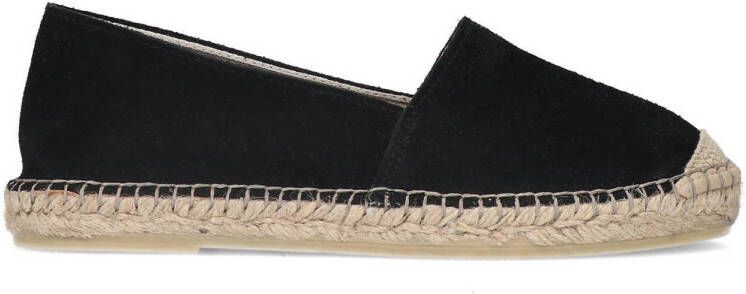 Manfield Dames Zwarte suède espadrilles