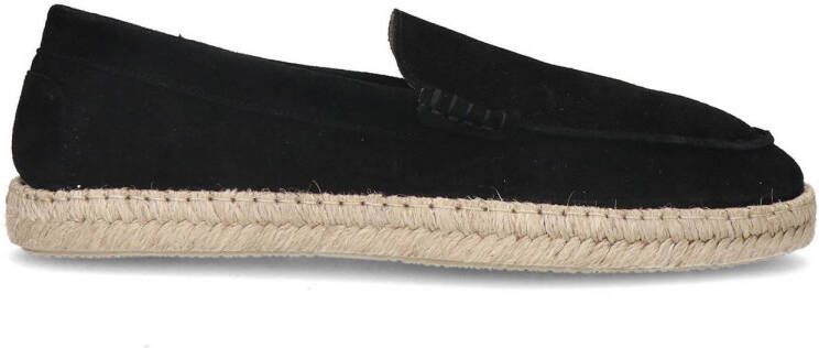 Manfield Heren Zwarte suède espadrilles