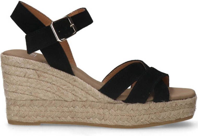 Manfield suède espadrilles zwart