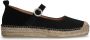 Manfield Dames Zwarte suède espadrilles met bandje - Thumbnail 1