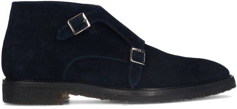 Manfield suède gespschoenen donkerblauw