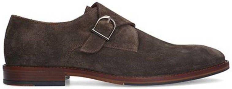 Manfield Heren Bruine suède gespschoenen