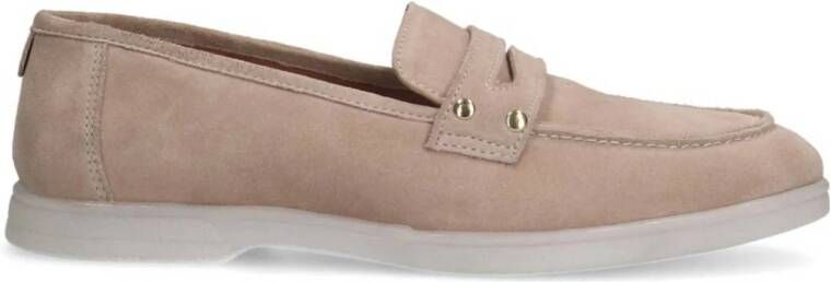 Manfield Dames Beige suède loafers