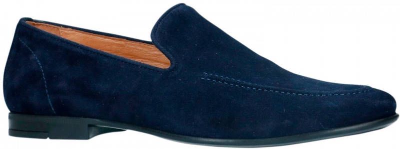 Manfield Heren Blauwe suède loafers