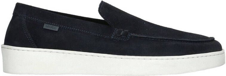 Manfield suède loafers donkerblauw