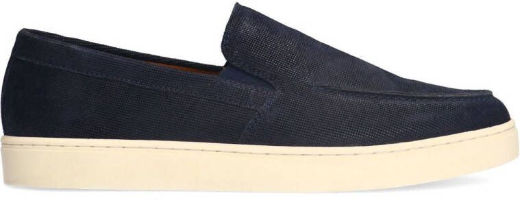 Manfield suède loafers donkerblauw