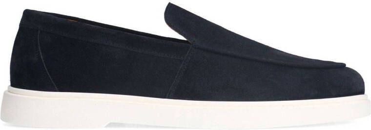 Manfield suède loafers donkerblauw