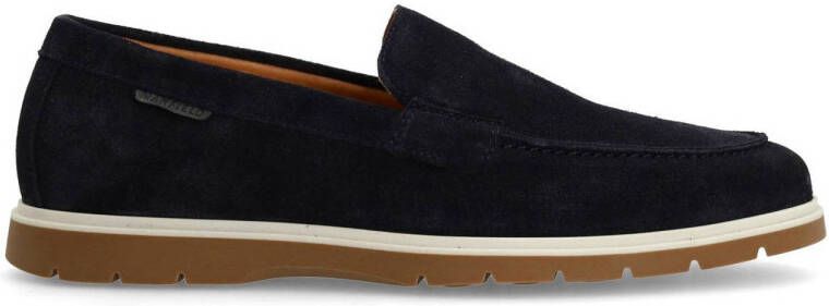 Manfield suède loafers donkerblauw