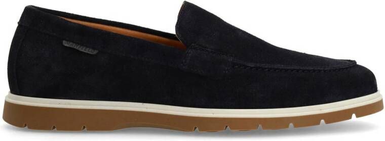 Manfield suède loafers donkerblauw