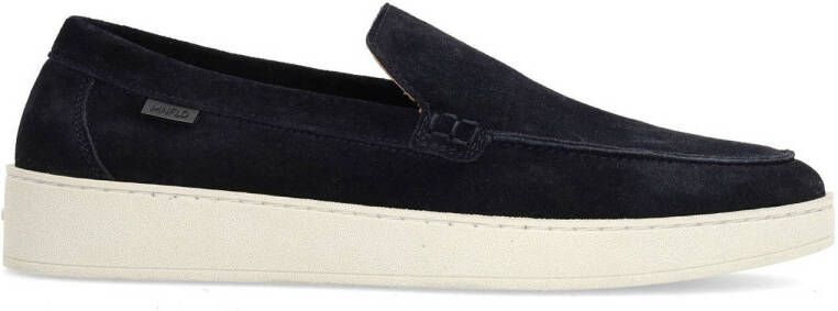 Manfield suède loafers donkerblauw