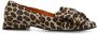 Manfield suède loafers met panterprint beige cognac - Thumbnail 1