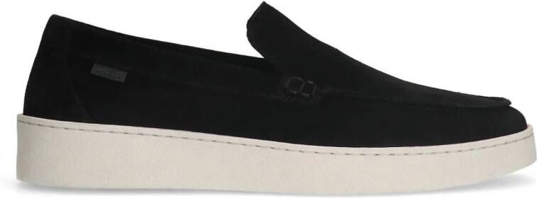 Manfield suède loafers zwart