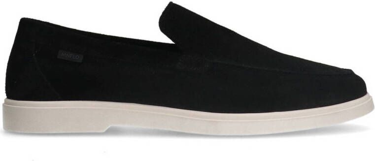 Manfield Heren Zwarte suède loafers