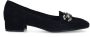 Manfield Dames Zwarte suède loafer pumps - Thumbnail 1