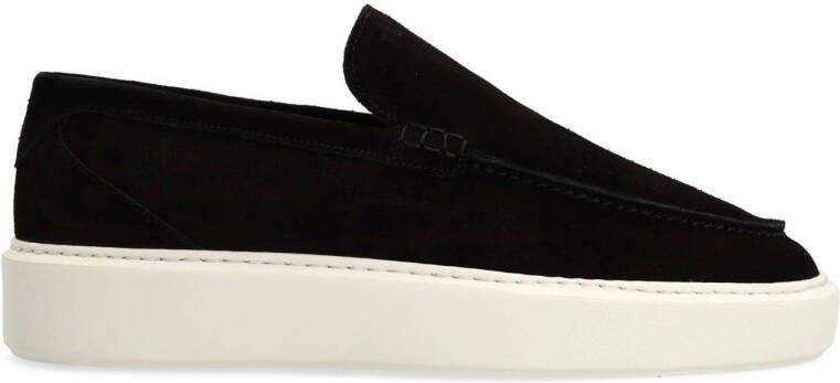 Manfield suède loafers zwart