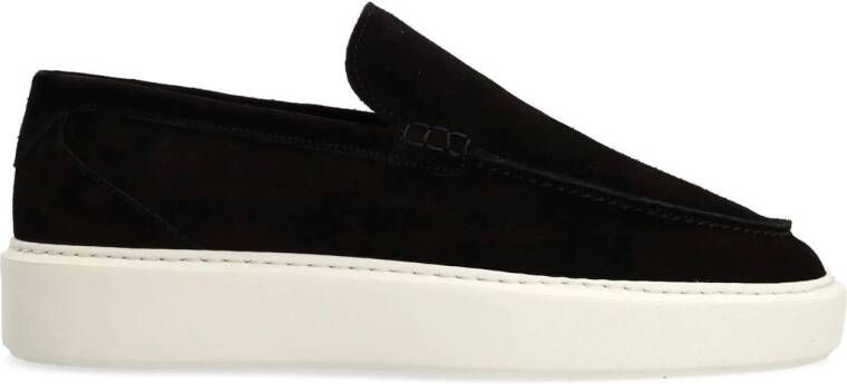 Manfield Heren Zwarte suède loafers