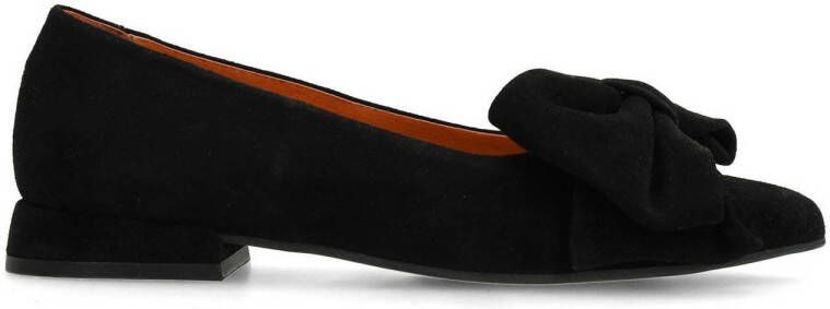 Manfield Dames Zwarte suède loafers