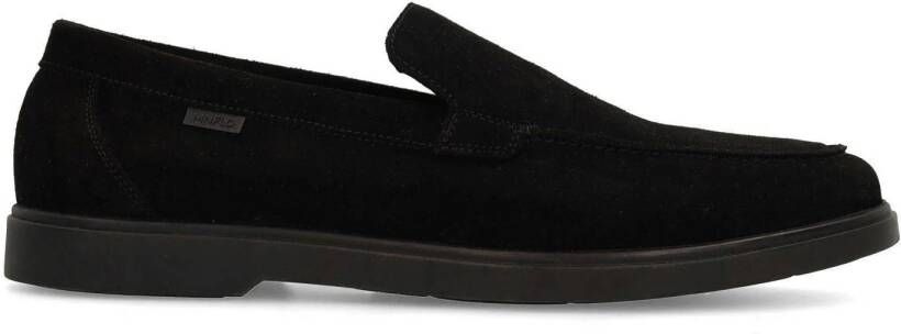 Manfield Heren Zwarte suède loafers
