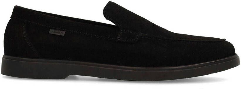 Manfield Heren Zwarte suède loafers