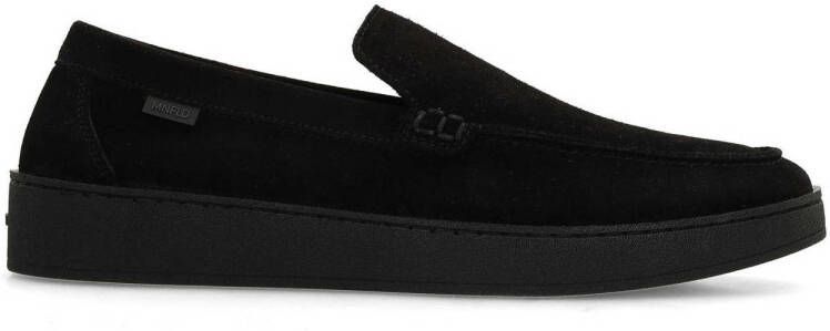 Manfield Heren Zwarte suède loafers
