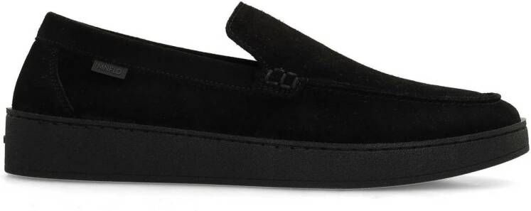 Manfield Heren Zwarte suède loafers