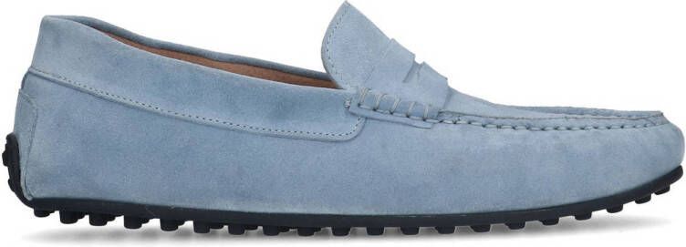 Manfield suède mocassins blauw