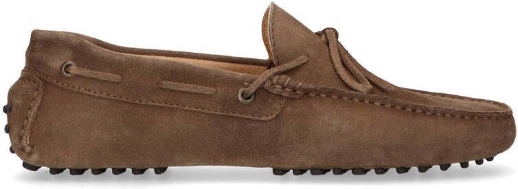 Manfield suède mocassins bruin