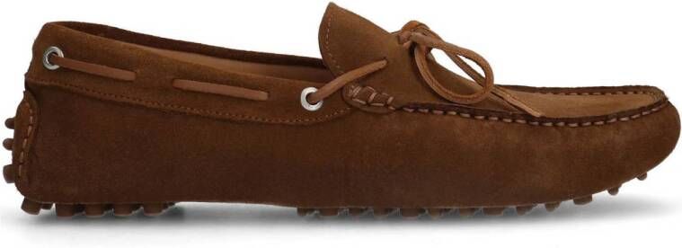 Manfield suède mocassins cognac