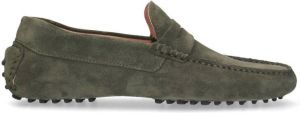 Manfield suède mocassins donkergroen