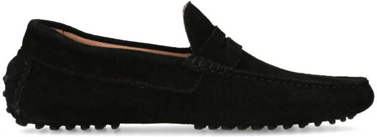 Manfield Heren Zwarte suède loafers