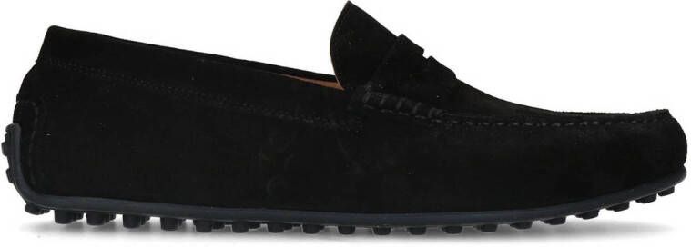 Manfield Heren Zwarte suède loafers