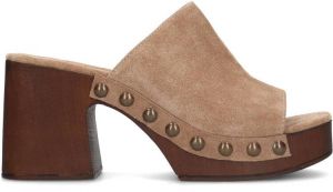 Manfield Dames Bruine suède cowboy muiltjes