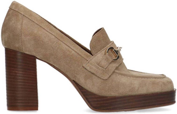 Manfield Dames Beige suède pumps