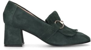 Manfield Dames Donkergroene suède loafer pumps